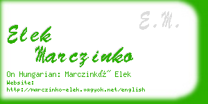 elek marczinko business card